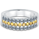 Triumph 3-Row Diamond (0.57 ct) & Yellow Sapphire (0.34 ct) Ring, 18K White Gold Triumph 3-Row Diamond (0.57 ct) & Yellow Sapphire (0.34 ct) Ring, 18K White Gold