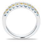 Triumph 3-Row Diamond (0.57 ct) & Yellow Sapphire (0.34 ct) Ring, 18K White Gold Triumph 3-Row Diamond (0.57 ct) & Yellow Sapphire (0.34 ct) Ring, 18K White Gold
